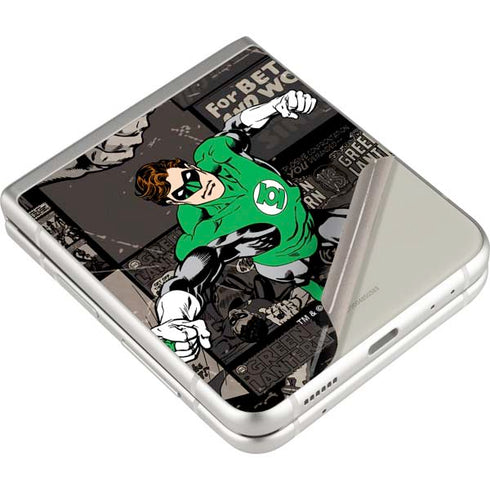 DC Comics Green Lantern Vintage Action Pose Pattern Galaxy Z Flip3 5G Skin